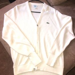 White vintage Izod x Lacoste cardigan